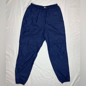 Vtg Nike Mens Windbreaker Pants Sz Large 90s Dark Blue Embroidered A5